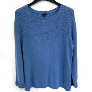 Talbots Plus Womens Cashmere Blend Sweater Size X Periwinkle Blue Cotton